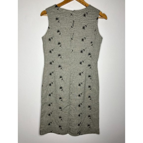 Coldwater Creek Gray Black Embroidered Floral Women's Size 6 Sleeveless Dress - Picture 6 of 8
